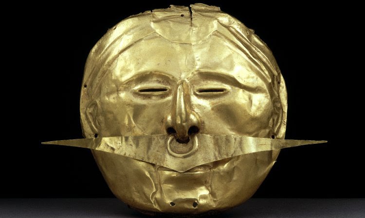 golden mask in ancient colombia