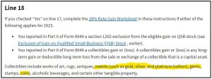 gold is a collectible according to the IRS