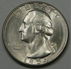 silver washington quarter front