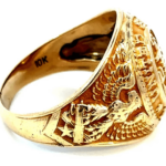 us navy ring side view w/ 10k gold stamp