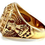 us army 10k yellow gold ring w/ eagle