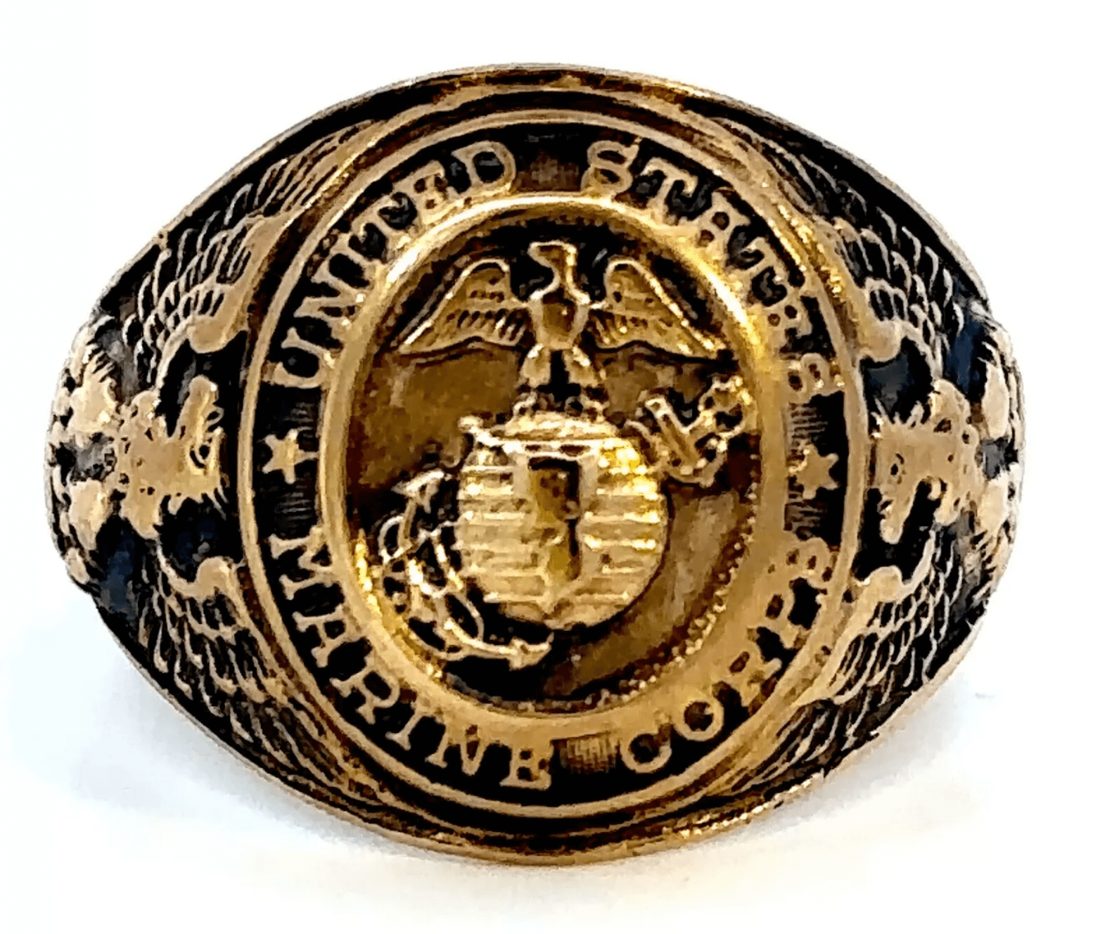 Value of US Military 10k Yellow Gold Rings – Army, Navy, Air Forces, & Marines (USMC)