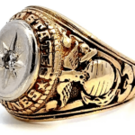 side view - eagle w/ globe USMC gold ring