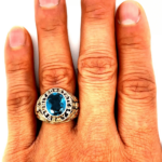 us army topaz & gold ring on hand