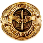 10k yellow gold air force ring