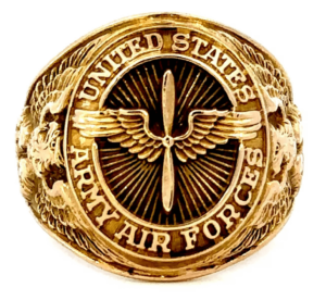 10k yellow gold air force ring