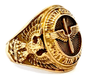 side view - gold air force military ring