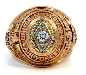 us army air forces gold & diamond ring