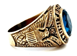 eagle w/ coat of arms - us army gold ring side view