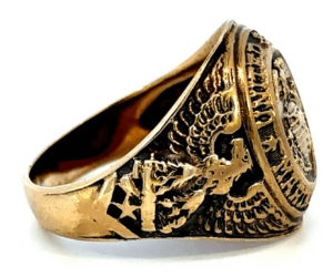 us marines gold ring side view w/ eagle