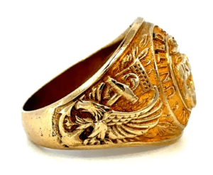 us navy eagle side view gold ring