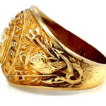 side view - 10k yellow gold navy ring