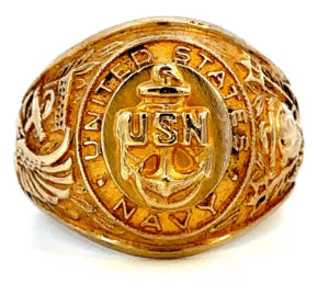 USN - united states navy 10k yellow gold ring