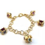 gold bracelets with 5 charms