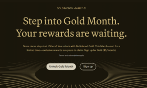 robinhood gold month gold bar promotion