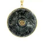 double-sided 14k gold dragon pendant