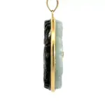 side view of gold dragon pendant